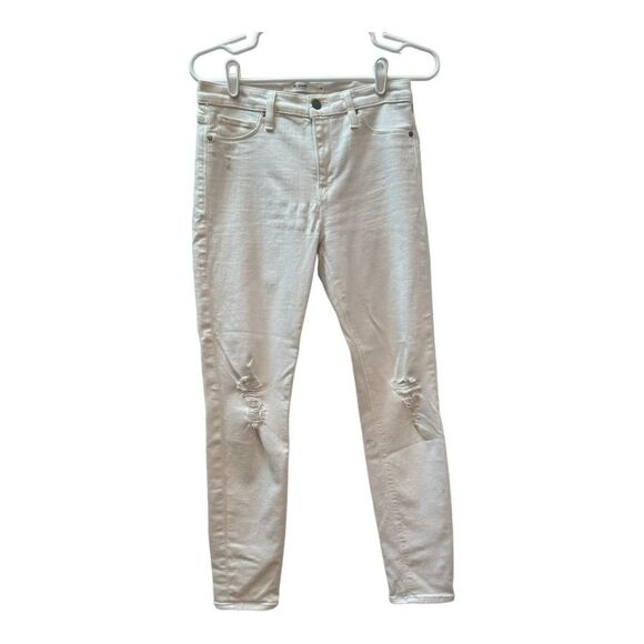 Hudson Nico Super Skinny White Distressed‎ Jeans Size 28 - Picture 1 of 8
